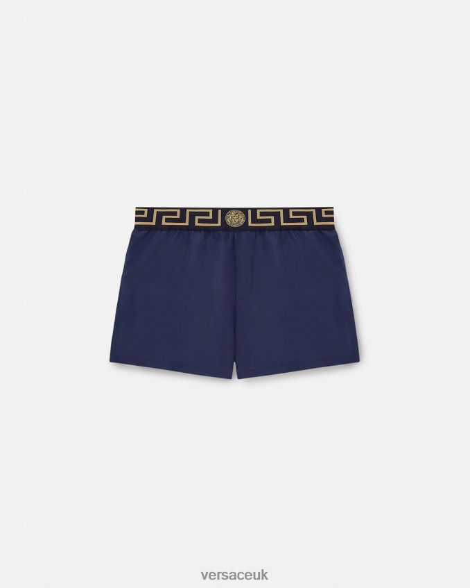 Men Versace Greca Border Swim Shorts 6D2D061814 Blue Underwear & Beachwear