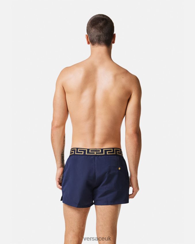 Men Versace Greca Border Swim Shorts 6D2D061814 Blue Underwear & Beachwear