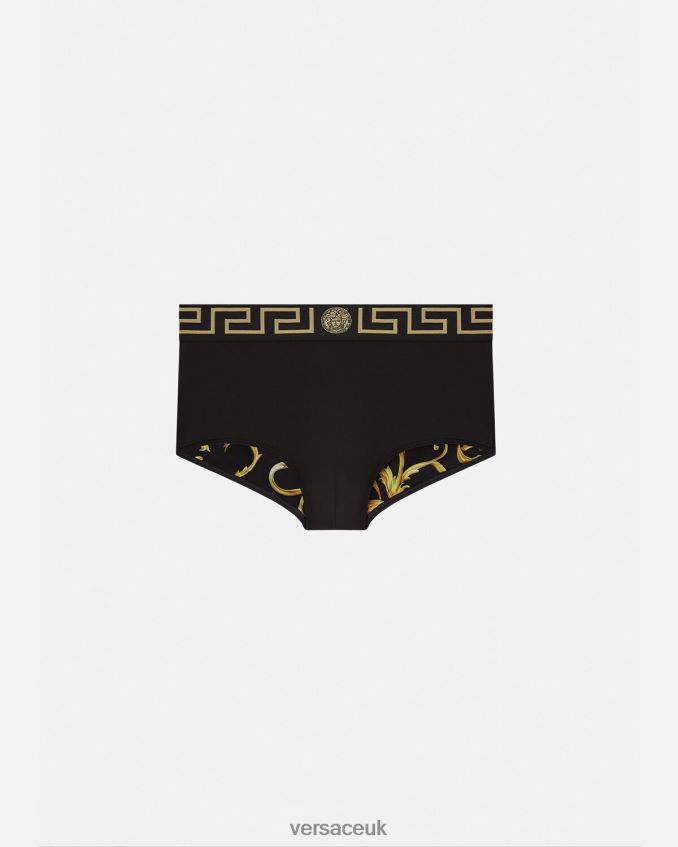 Men Versace Greca Border Swim Trunks 6D2D061807 Black Underwear & Beachwear
