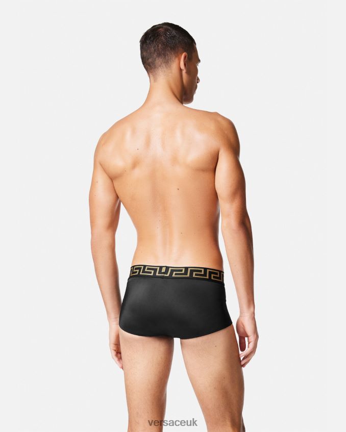 Men Versace Greca Border Swim Trunks 6D2D061807 Black Underwear & Beachwear