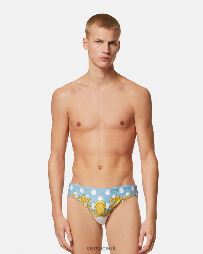 Men Versace Seashell Baroque Swim Briefs 6D2D061801 Print Underwear & Beachwear