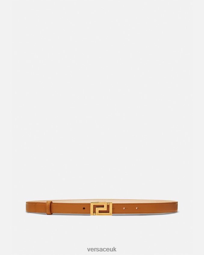 Women Versace Greca Goddess Leather Belt 6D2D06514 Caramel Accessories