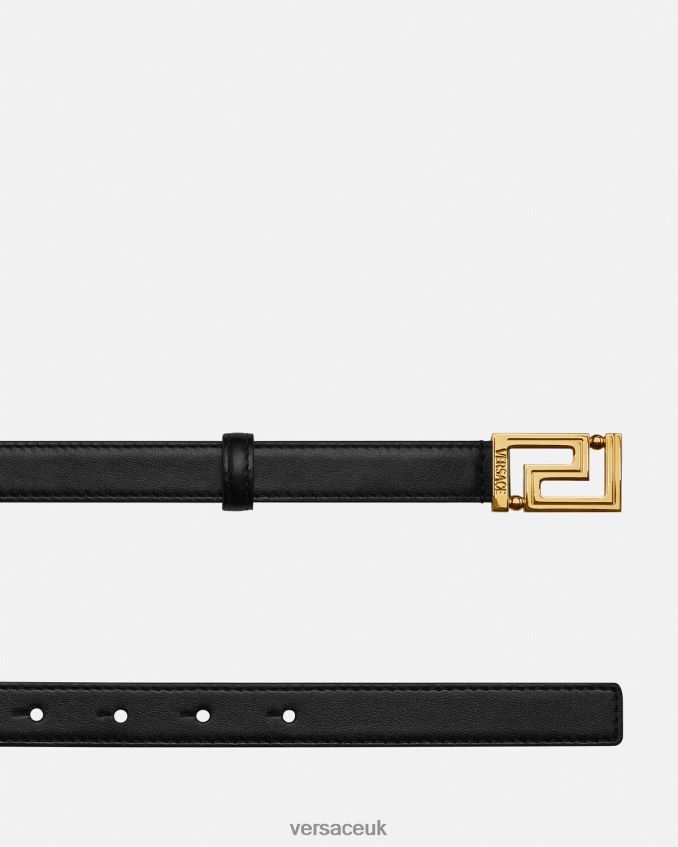Women Versace Greca Goddess Leather Belt 6D2D06515 Black Accessories