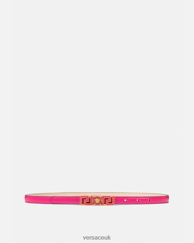 Women Versace Greca Goddess Thin Leather Belt 6D2D06543 Pink Accessories