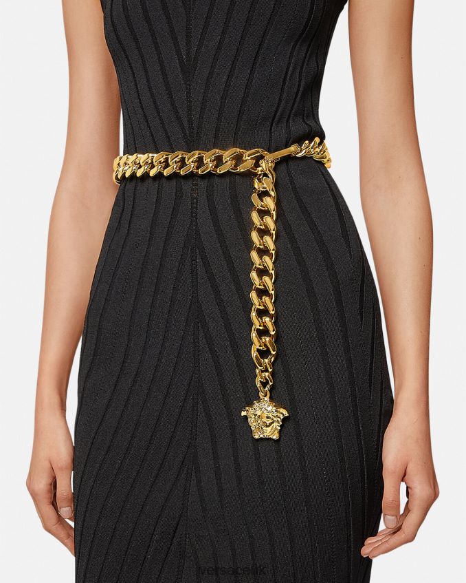 Women Versace La Medusa Chain Belt 6D2D06544 Gold Accessories