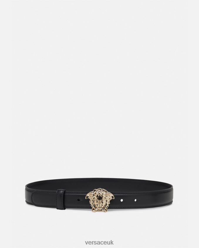 Women Versace La Medusa Leather Belt 6D2D06525 Black Accessories
