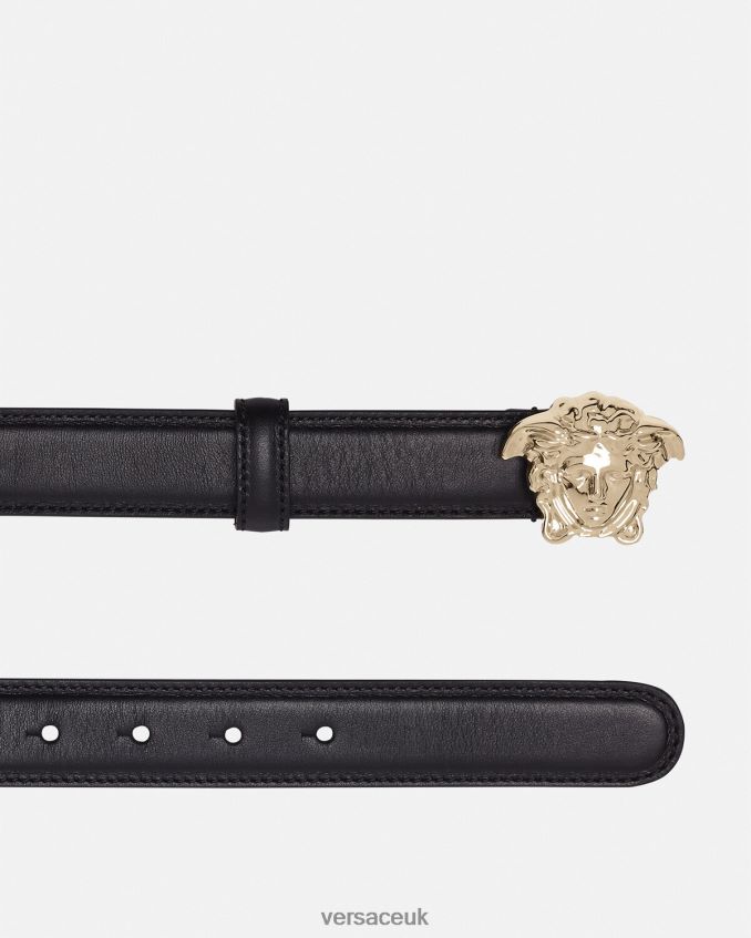 Women Versace La Medusa Leather Belt 6D2D06525 Black Accessories