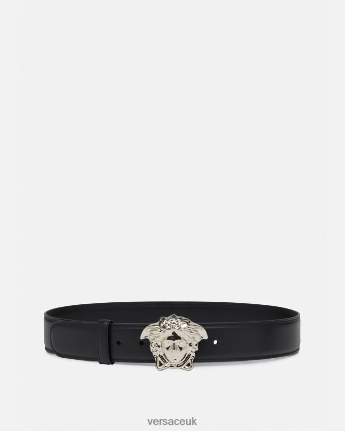 Women Versace La Medusa Leather Belt 6D2D06526 Black Accessories