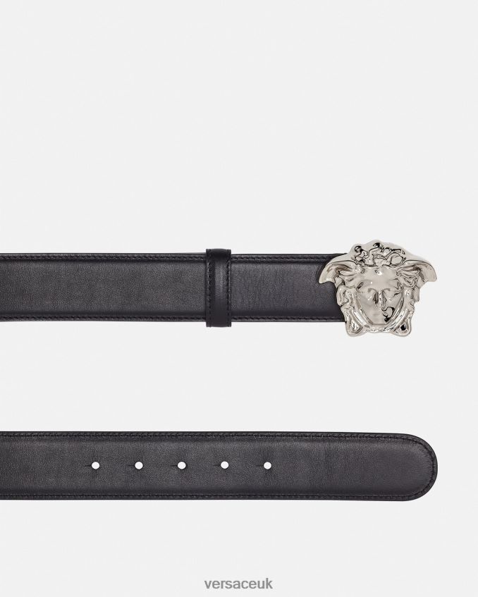 Women Versace La Medusa Leather Belt 6D2D06526 Black Accessories