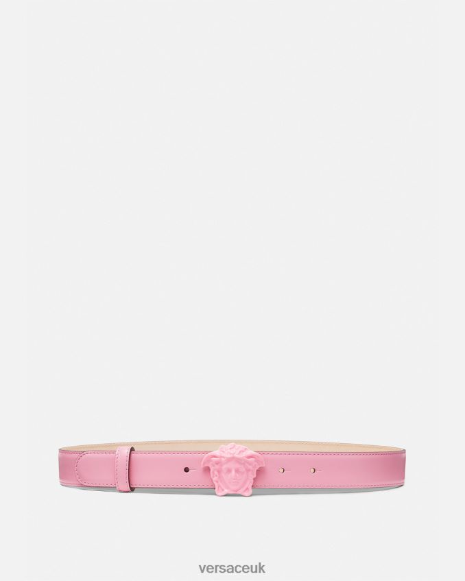 Women Versace La Medusa Leather Belt 6D2D06527 Pink Accessories