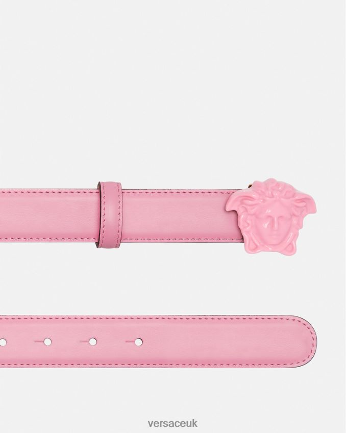 Women Versace La Medusa Leather Belt 6D2D06527 Pink Accessories