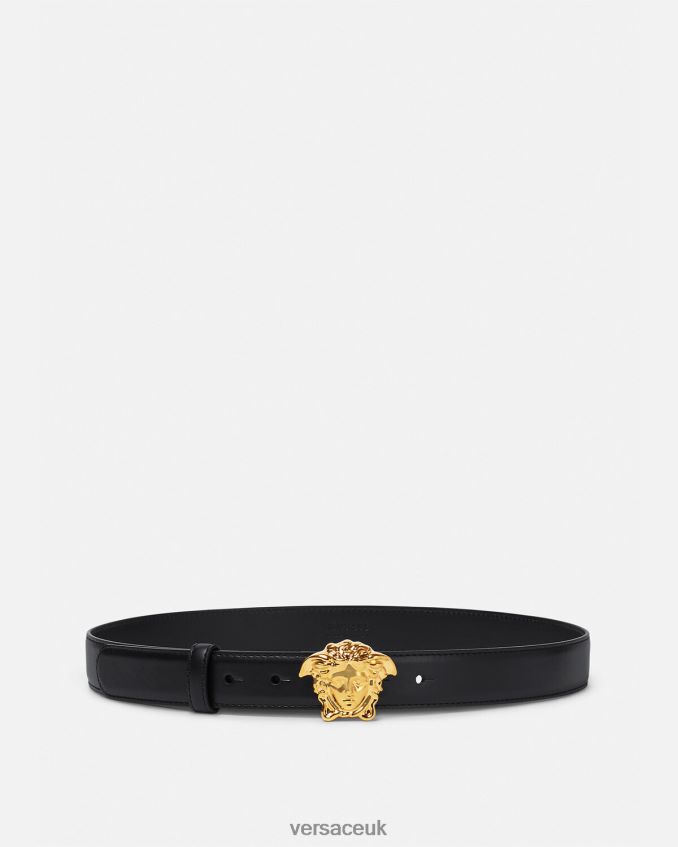 Women Versace La Medusa Leather Belt 6D2D06528 Black Accessories