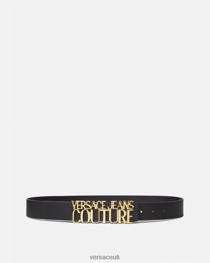 Women Versace Logo Belt 6D2D062330 Black Accessories