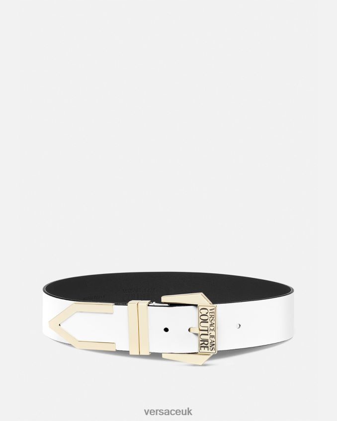 Women Versace Logo Belt 6D2D062335 White Accessories