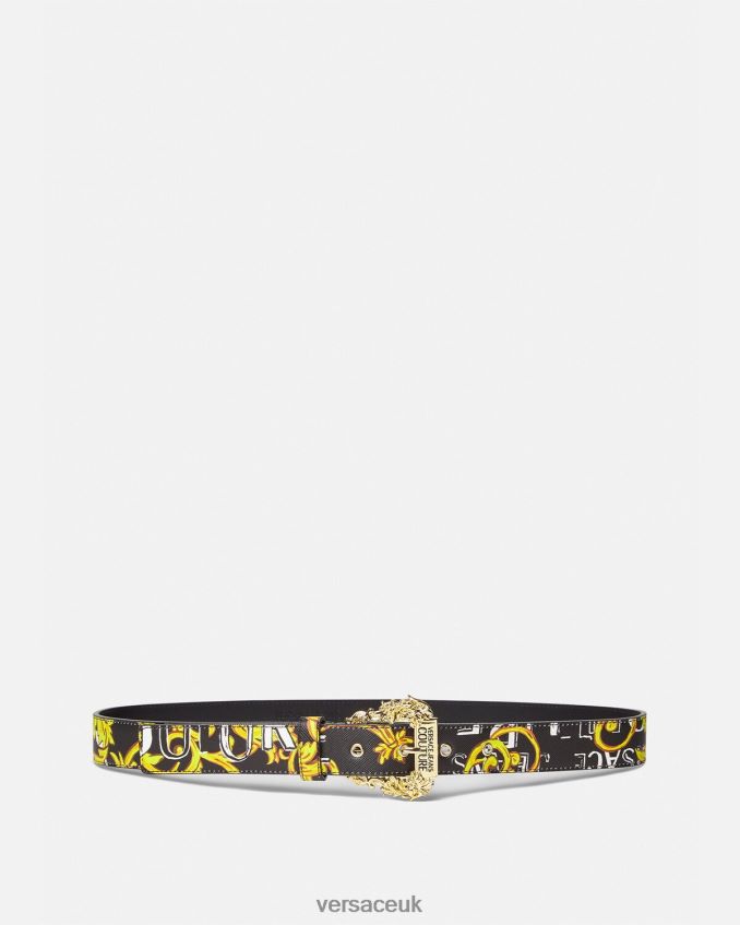 Women Versace Logo Couture1 Belt 6D2D062351 Black & Gold Accessories