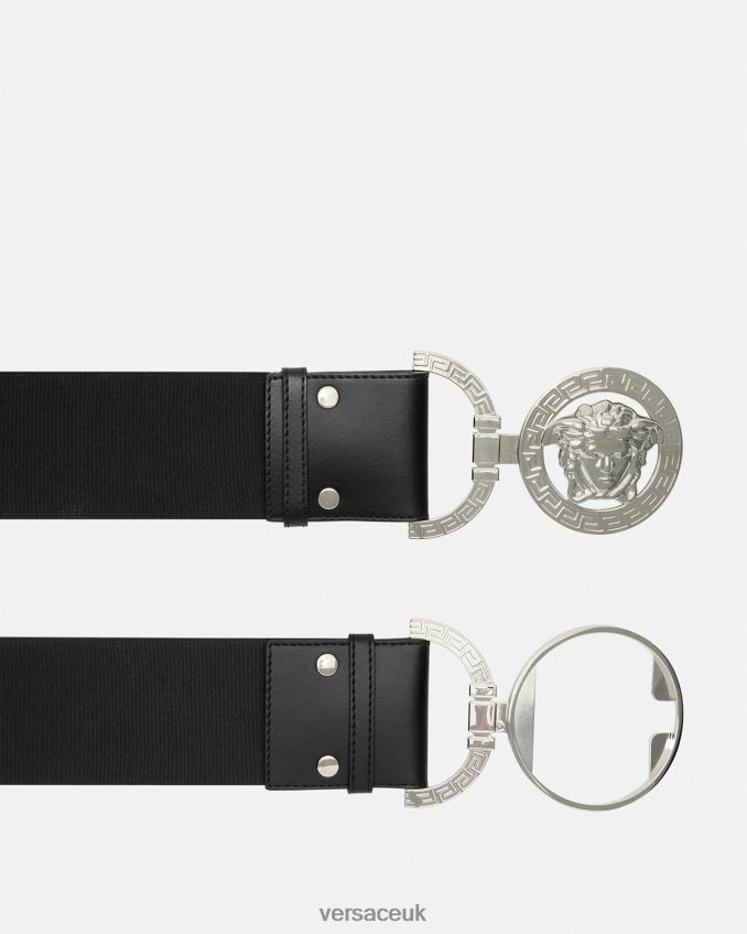 Women Versace Medusa \'95 Wide Belt 6D2D06523 Black Accessories