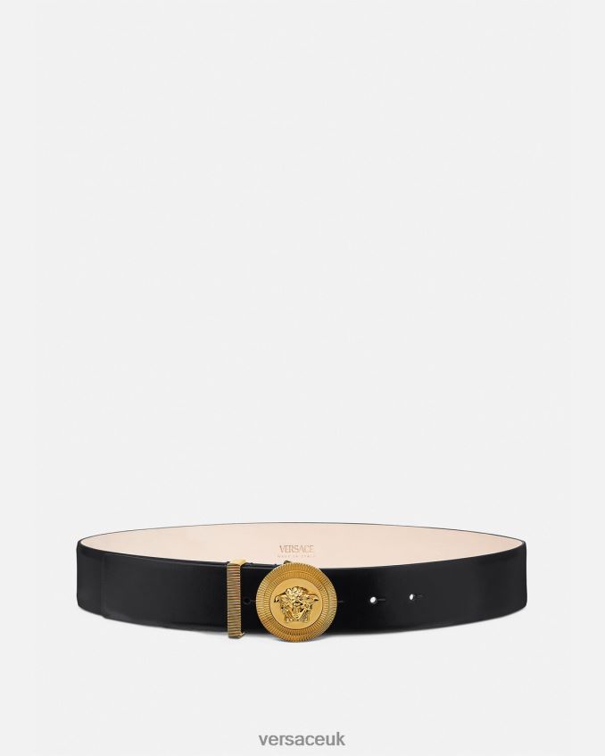 Women Versace Medusa Biggie Leather Belt 6D2D06530 Black Accessories