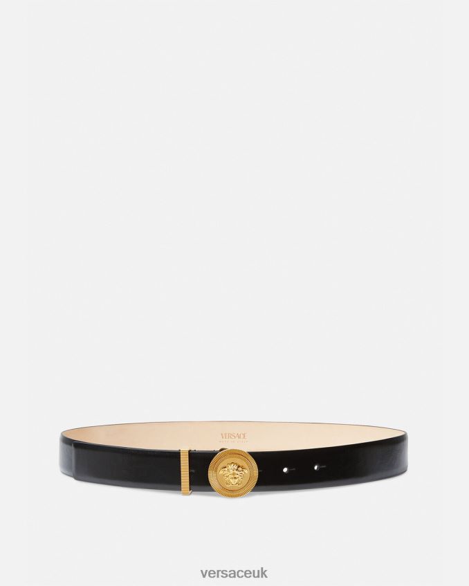 Women Versace Medusa Biggie Leather Belt 6D2D06531 Black Accessories