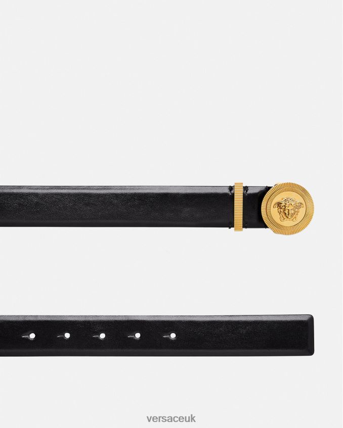 Women Versace Medusa Biggie Leather Belt 6D2D06531 Black Accessories