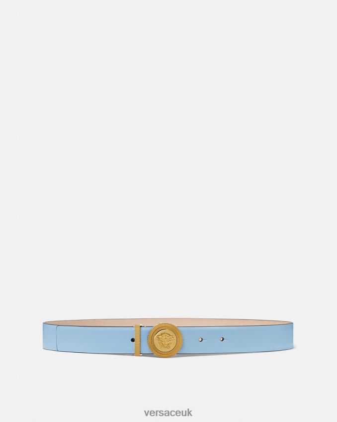 Women Versace Medusa Biggie Leather Belt 6D2D06546 Light Blue Accessories