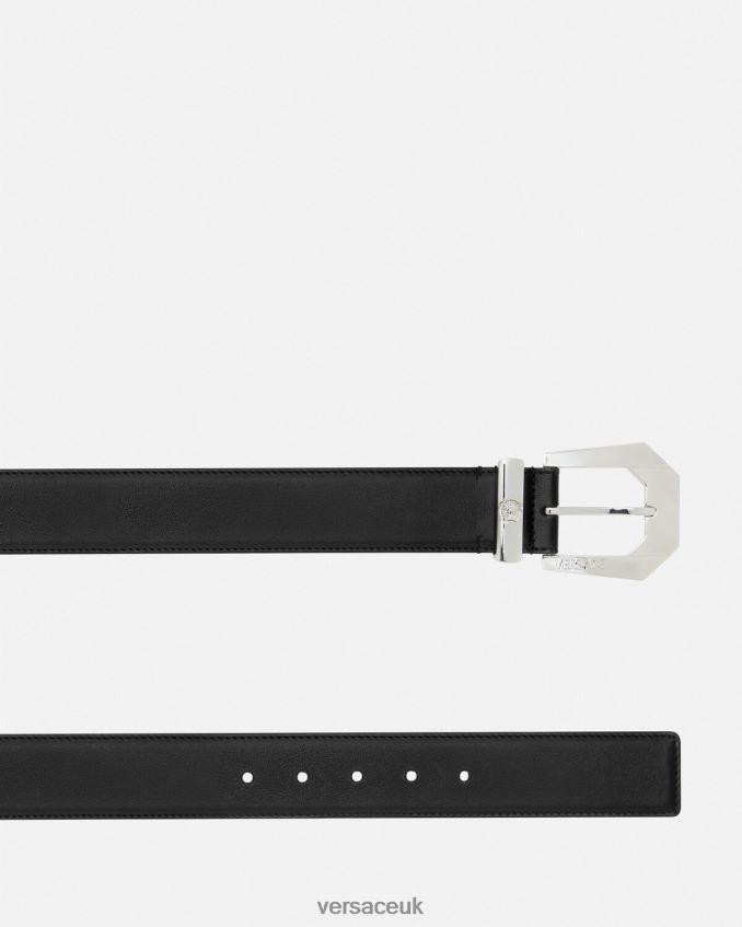 Women Versace Medusa Heritage Leather Belt 6D2D06534 Black Accessories