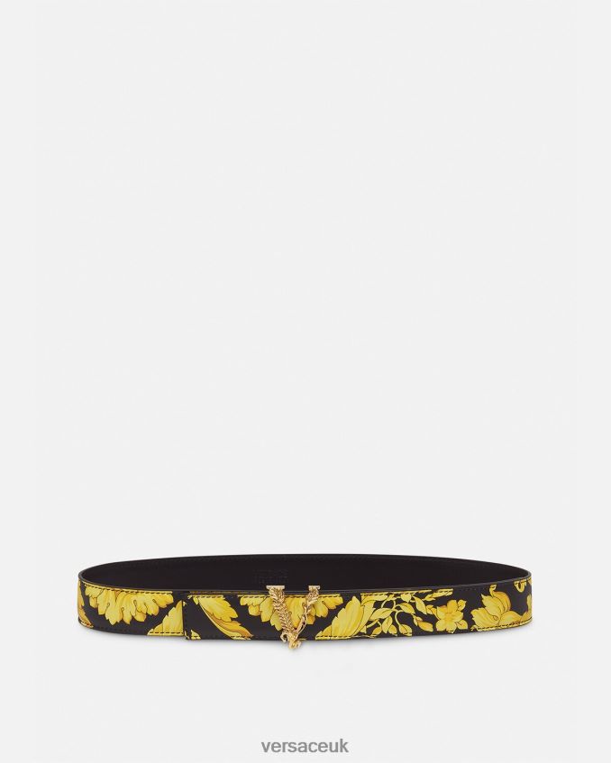 Women Versace Virtus Barocco Leather Belt 6D2D06554 Print Accessories