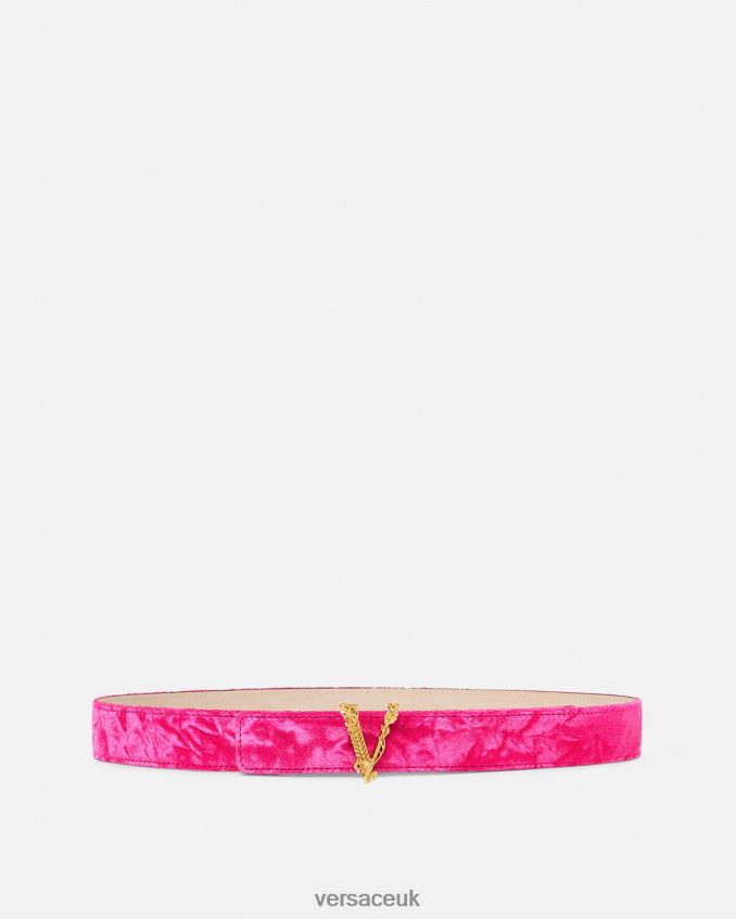 Women Versace Virtus Velvet Belt 6D2D06552 Pink Accessories