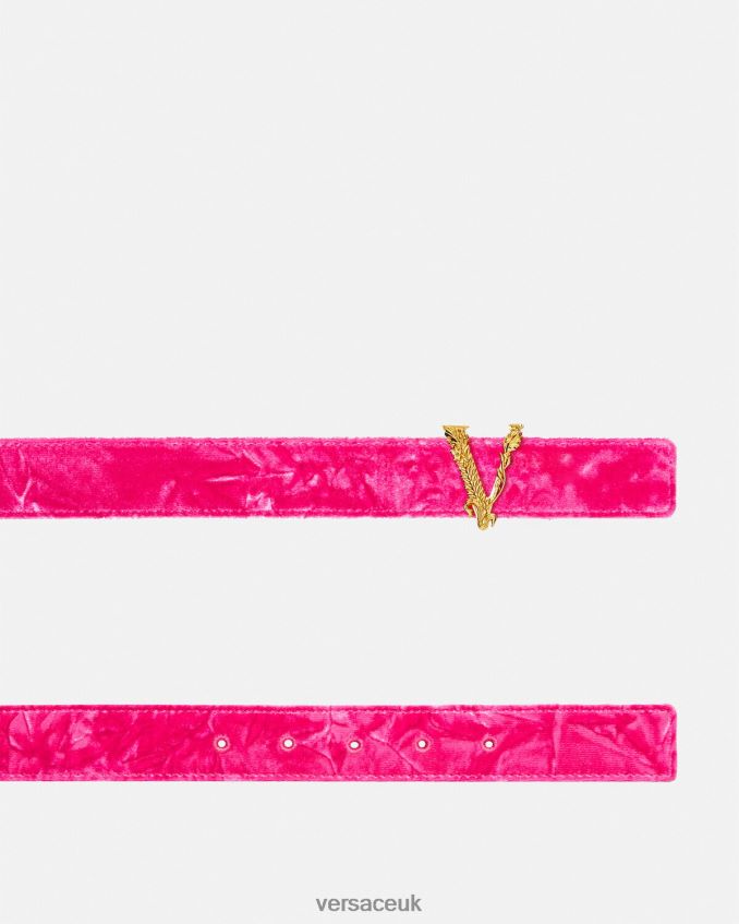 Women Versace Virtus Velvet Belt 6D2D06552 Pink Accessories