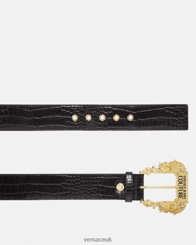 Women Versace Wide Couture1 Belt 6D2D062323 Black Accessories