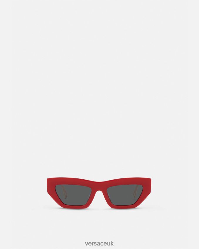 Women Versace 90s Vintage Logo Cat-Eye Sunglasses 6D2D06616 Red & Gold Accessories