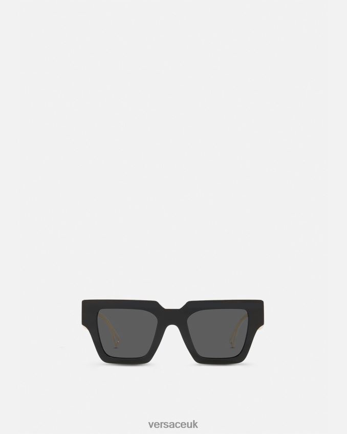 Women Versace 90s Vintage Logo Sunglasses 6D2D06619 Black & Gold Accessories