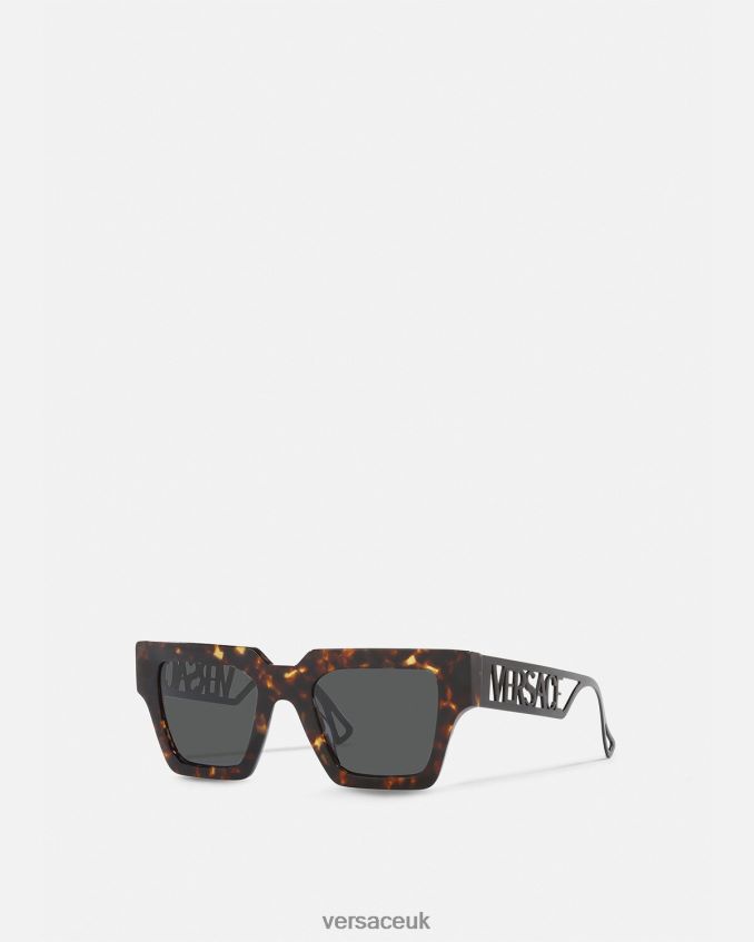 Women Versace 90s Vintage Logo Sunglasses 6D2D06620 Havana Accessories