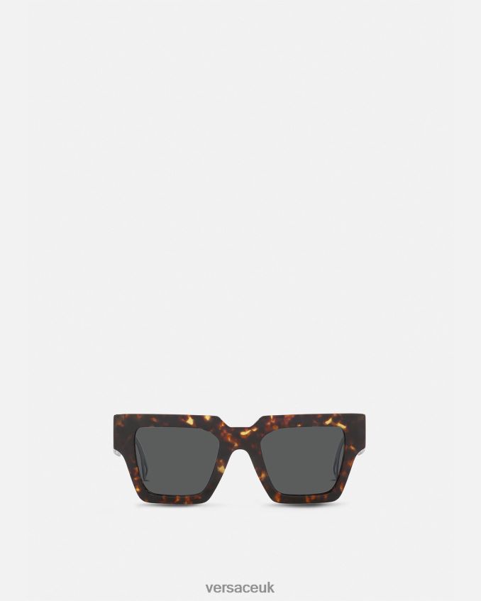 Women Versace 90s Vintage Logo Sunglasses 6D2D06620 Havana Accessories