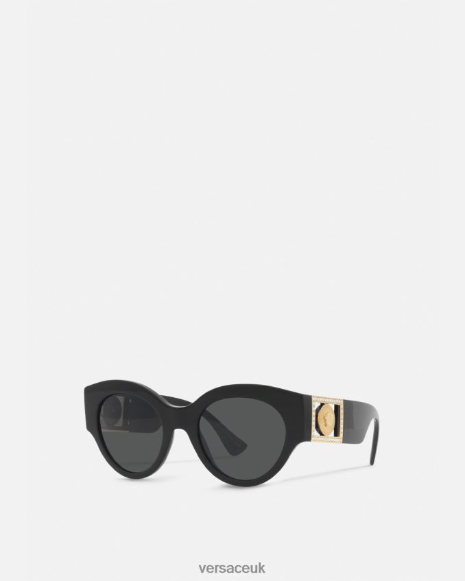 Women Versace Bright Medusa Crystal Sunglasses 6D2D06627 Black Accessories