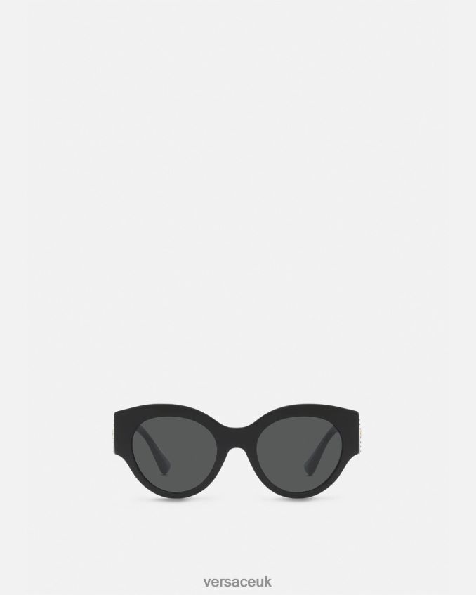 Women Versace Bright Medusa Crystal Sunglasses 6D2D06627 Black Accessories