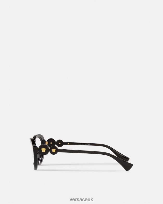 Women Versace Double Medusa Cat-Eye Glasses 6D2D06706 Black Accessories