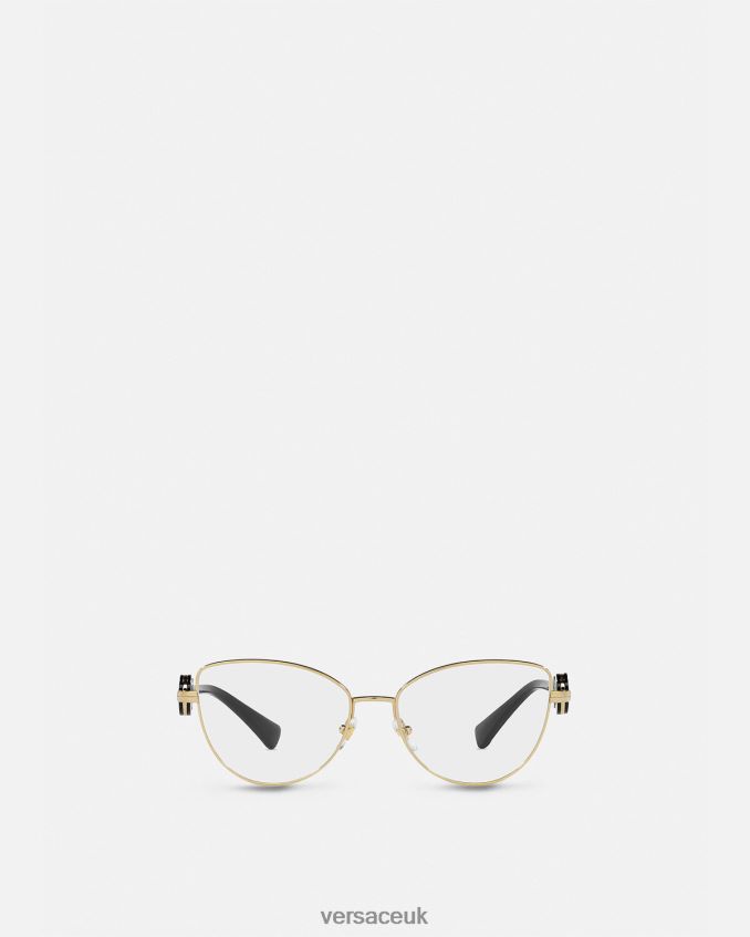 Women Versace Double Medusa Cat-Eye Glasses 6D2D06707 Black & Gold Accessories