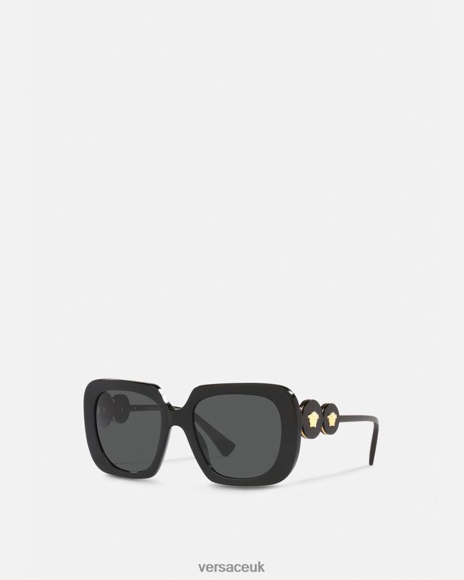 Women Versace Double Medusa Squared Sunglasses 6D2D06625 Black Accessories