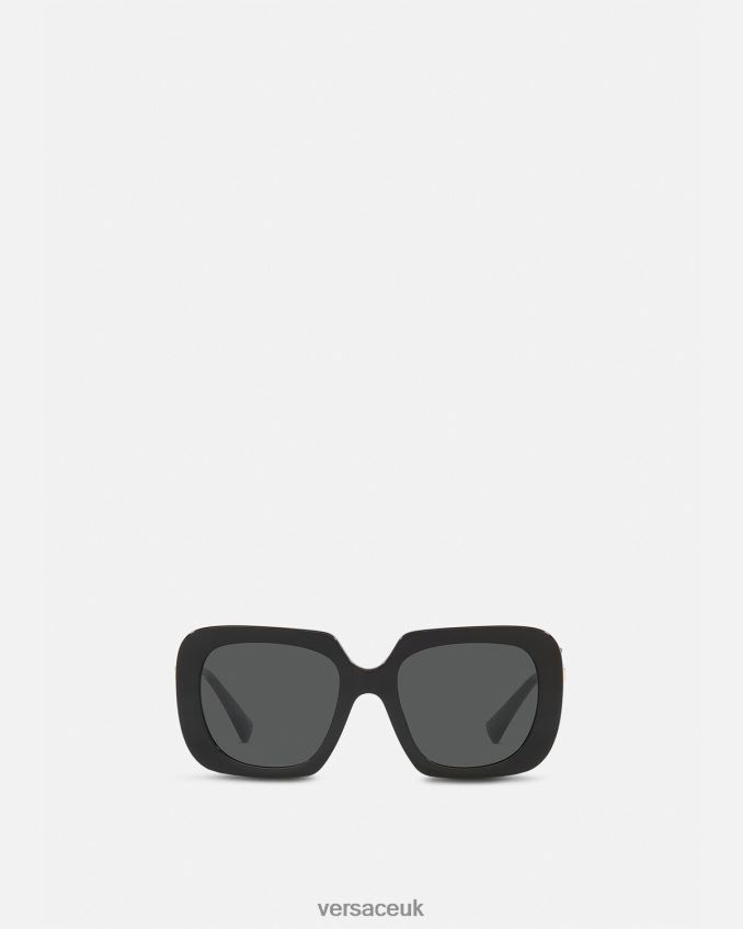 Women Versace Double Medusa Squared Sunglasses 6D2D06625 Black Accessories