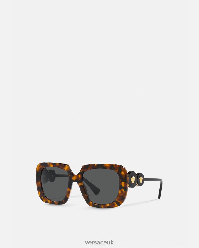 Women Versace Double Medusa Squared Sunglasses 6D2D06626 Havana Accessories