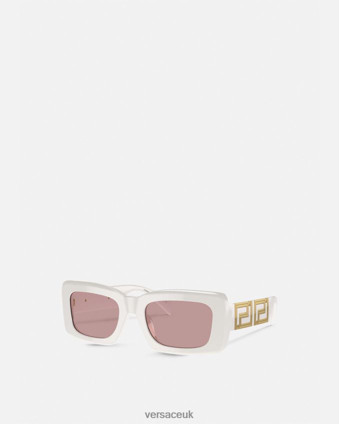Women Versace Endless Greca Sunglasses 6D2D06602 White Accessories