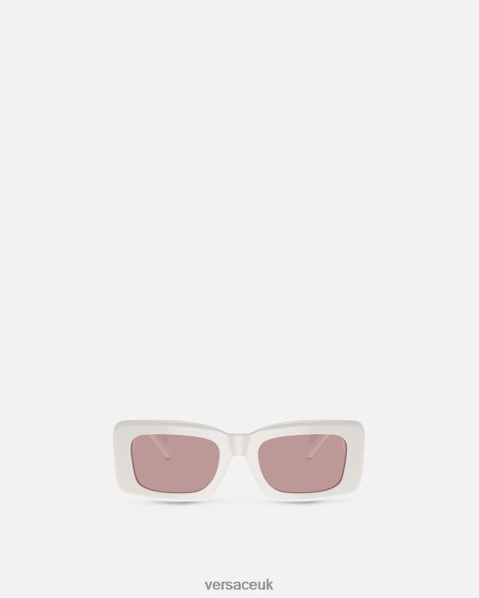 Women Versace Endless Greca Sunglasses 6D2D06602 White Accessories