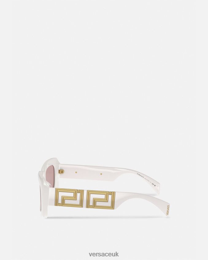 Women Versace Endless Greca Sunglasses 6D2D06602 White Accessories