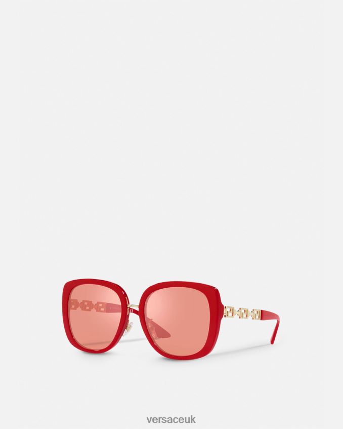 Women Versace Greca Sunglasses 6D2D06663 Red Accessories