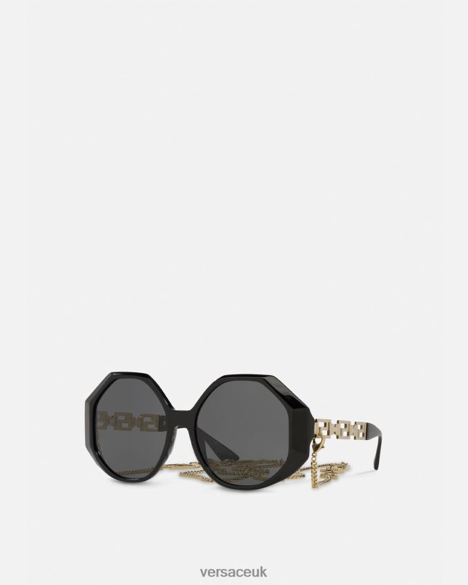 Women Versace Greca Sunglasses Additional Fit 6D2D06685 Black Accessories
