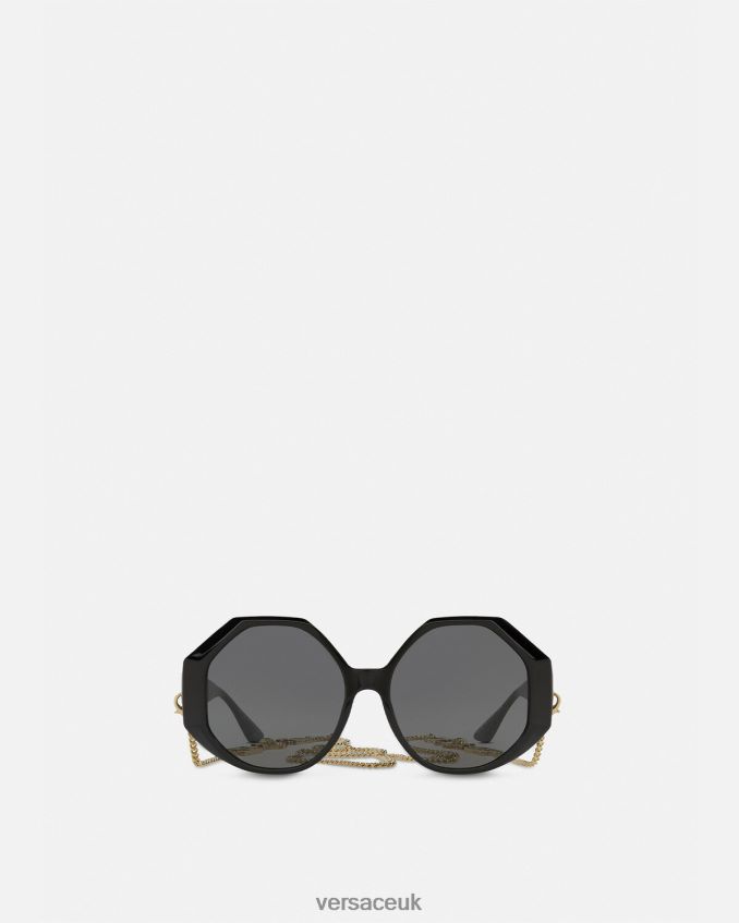 Women Versace Greca Sunglasses Additional Fit 6D2D06685 Black Accessories