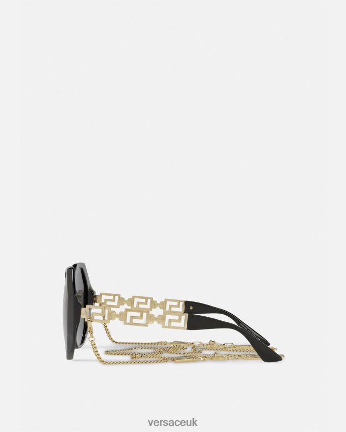 Women Versace Greca Sunglasses Additional Fit 6D2D06685 Black Accessories