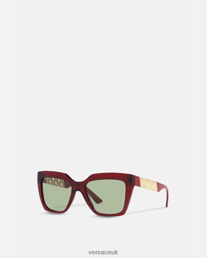 Women Versace La Greca Sunglasses 6D2D06698 Burgundy Accessories