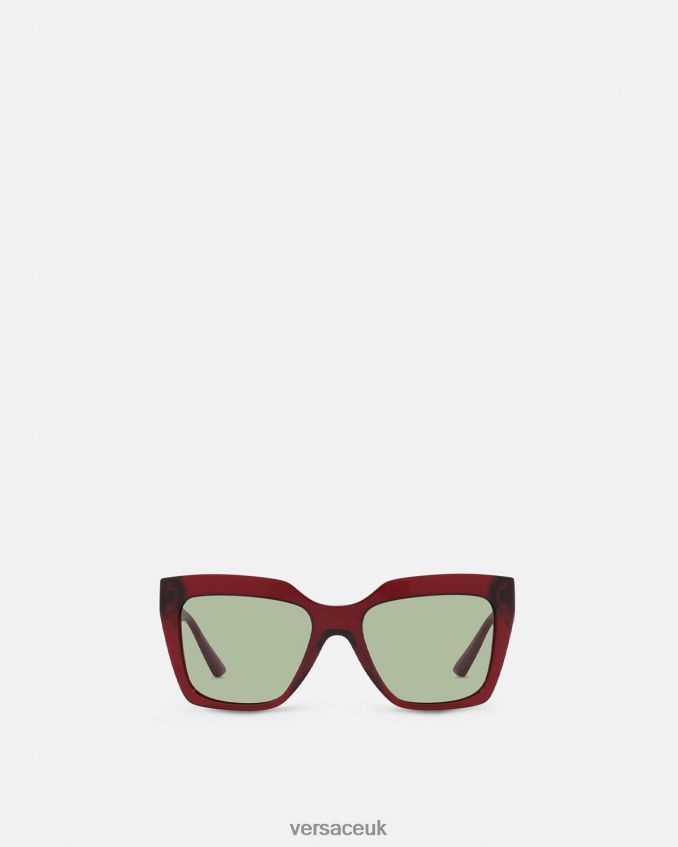 Women Versace La Greca Sunglasses 6D2D06698 Burgundy Accessories