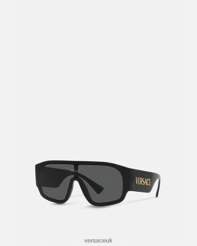 Women Versace Logo Aviator Sunglasses 6D2D06621 Black Accessories